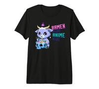 Ramen Kawaii Baphomet: Tagliatelle con Teschi in Stile Anime Maglietta Premium