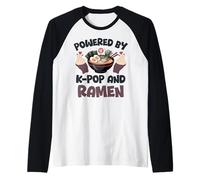 Ramen KPOP Alimentato da Ramen & K-Pop Heart K Pop Maglia con Maniche Raglan