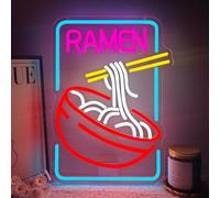 Ramen Neon Light,Noodle Neon Led Decorazione Parete,Colorato Insegne Luminose per Giapponese Restaurant Home Bar Kitchen,Neon Sign Regalo per Uomini Lady Ado USB Powered（15,8"*12"）