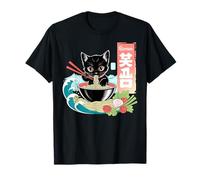 Ramen Noodle Japanese Anime Manga Ramen Kawaii Cat Maglietta