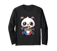 Ramen Panda Bear France Love Noodle Bowl French Food Maglia a Manica