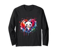 Ramen Panda Bear France Love Noodle Bowl French Food Maglia a Manica