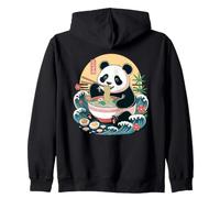 Ramen Panda Mangiare Tagliatelle con bambù Onde Felpa con Cappuccio
