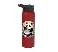 Ramen Panda Mangiare Tagliatelle Con Bambù Onde Stainless Steel Insulated Water Bottle