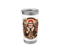 Ramen Pasta American Bulldog Giappone Samurai Cane Snack Bicchiere termico in acciaio inox doppia parete