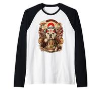 Ramen Pasta American Bulldog Giappone Samurai Cane Snack Maglia con Maniche Raglan