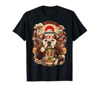 Ramen Pasta American Bulldog Giappone Samurai Cane Snack Maglietta