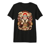 Ramen Pasta American Bulldog Giappone Samurai Cane Snack Maglietta Premium