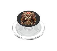 Ramen Pasta Shi-Tzu Cane Giappone Grafica Samurai-Lhasa Apso PopSockets PopGrip per MagSafe