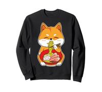 Ramen Shiba Inu carino Kawaii tappeto erboso cane mangiare Felpa