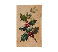 Rametto di agrifoglio con bacche rosse, bandiere per la casa da cortile, 0,9 x 1,5 m, striscione di auguri con occhielli per interni ed esterni, decorazioni per la casa