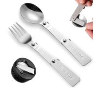RAMGLYO 2 cucchiai e forchette di ricambio per thermos in acciaio inossidabile pieghevole cucchiaio e forchetta da cena per esterni e viaggi, parti di ricambio compatibili con thermos Funtainer da