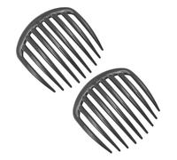 RAMGLYO 2 pezzi pettine per capelli pettine laterale francese pettine di plastica pin pettine francese Twist capelli clip con denti per accessori per capelli donne ragazze (nero)