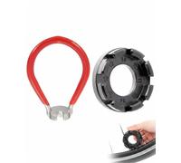 RAMGLYO 2 Pezzi Tiraraggi Bici Rosso e Nero, Chiave per Raggi Bici con Adattatore 8 Fori, Kit Strumenti Regolazione Cerchioni Misure Standard per Manutenzione Rapida