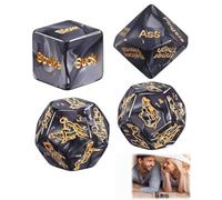 RAMGLYO 4 Dadi Sessuali in Plastica Nero Perla, Set Giochi di Coppia Hot per Adulti, Blocchi di Sfide Eroticamente Divertenti per Rompere il Ghiaccio e Rafforzare l'Affetto