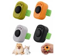 RAMGLYO Clicker Addestramento Cani Set da 4 Pezzi (Nero, Bianco, Arancione, Verde Militare) in Plastica Robusta con Anello Dito, per Rinforzo Positivo Efficace di Cuccioli, Cani, Gatti & Cavalli.