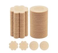 RAMGLYO Copricapezzoli 100 Pezzi 6cm Invisibili Autoadesivi Monouso Color Carne, Ultra Sottili Rotondi e a Fiore per Look Naturale e Massima Discrezione.