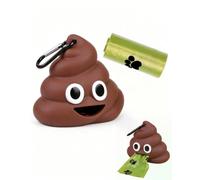 RAMGLYO Porta Sacchetti Cane in Plastica, Distributore Sacchetti per Cane con Clip Anticaduta - Set 1 Pz (Marrone) + 3 Rotoli 2,5'', Ideale per Passeggiate a Mani Libere