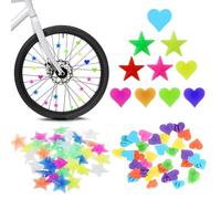 RAMGLYO Speichen Reflektoren per Bici Bambini, Set di 70 Reflektori per Raggi Bici Bambini, con Disegni a Cuore e Stella, Occhi di Gatto per Bici Bambini, Reflektori per Bambini, Colorati e Sicuri