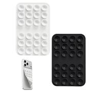 RAMGLYO Ventose per Telefono 2 Pezzi Silicone Antiscivolo, Supporto Doppia Faccia 48 Microventose, Adesione Ultra-Forte per Guida e Desktop, Previene Scivolamenti