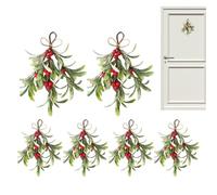 Rami Artificiali D'Albero 6 Pezzi Decorazioni Vegetali Natalizie Verdi | Con Bacche E Rametti Natalizi Per Composizioni Floreali Matrimonio, Porta, Finestra, E
