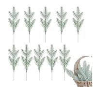 Rami artificiali, ramoscelli per la lavorazione | Ramoscelli di rami di aghi di pino artificiali innevati | Rami per riempire l'albero del fogliame di Natale, realizzare ghirlande per realizzare forni