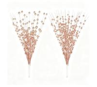 Rami Bacche Glitterate Rosse 40cm per Natale Rami Bacche Glitterate | per scintillante, riflette la luce, colore , per ideale per , festosa vibrante(White Golden)