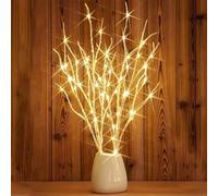 Rami Luminosi Scintillanti, Rami Illuminati a Batteria da 32 Pollici e Timer, Albero Artificiale per Riempire Vasi, Luci Fatate Bianche Calde per Decorazioni Natalizie e per Interni(bianca)
