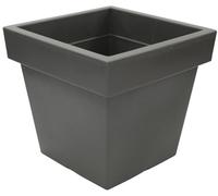 Rammento Fioriera quadrata grande, 29 x 29 cm, grigio pietra, vaso da giardino in plastica per interni, resistente ai raggi UV e alle intemperie, vaso da patio durevole e leggero, con pareti spesse