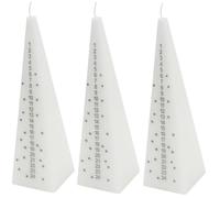 Rammento Set di 3 candele in cera bianca alte 21 cm, per conto alla rovescia di Natale, autoportanti, decorazione natalizia per tavolo da pranzo, con conto alla rovescia per 24 giorni, decorazione