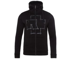 Rammstein Giacca con cappuccio a nome dell'uomo, colore nero, cinturino ufficiale Merchandise Fan Zipper con stampa sul petto, schiena e maniche
