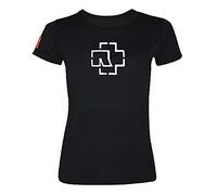 Rammstein Maglietta da donna con logo Glow, ufficiale, colore nero, con stampa sul retro