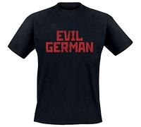 Rammstein Maglietta T-Shirt Evil German, con Stampa sul Davanti e Retro Nero M