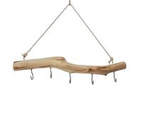 Ramo da appendere in legno rustico, decorazione da parete per lo styling della casa, materiale in legno naturale con corda spago, design da appendere, scaffale decorativo per foto, piante ornamentali