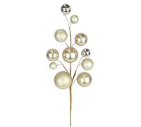 Ramo decorativo artificiale in argento, 47 cm, decorazione natalizia con sfere luccicanti, bouquet di Natale, decorazione per il ramo d'oro, decorazione da tavolo