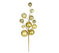 Ramo decorativo artificiale in oro, 47 cm, decorazione natalizia con sfere luccicanti, bouquet di Natale, decorazione per il ramo di Natale, decorazione per l'avvento