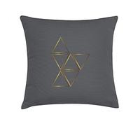 Ramo Design Cuscino Cotone, Grigio/Oro, 45 mm X 45 mm X 2 mm