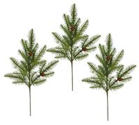 Ramo di abete artificiale, 45 cm, set di 3 rami decorativi, colore verde abete, corona dell'Avvento, accessorio decorativo per ghirlanda, decorazione natalizia, gambo artificiale, fiori artificiali