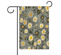 Ramo di albero giallo e bianco motivo floreale bandiera giardino casa prato cartello di benvenuto banner doppio lato piccole bandiere personalizzate per piscina, cortile, decorazione da parete per la