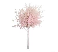 Ramo di foglie di pino natalizio, pianta artificiale per realizzare ghirlande e decorazioni per la casa, include 10 rami in plastica e ferro, per decorazioni natalizie stagionali (rosa)