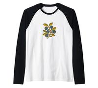 Ramo di Mirtillo botanico Natura Arte Frutta Estiva Maglia con Maniche Raglan