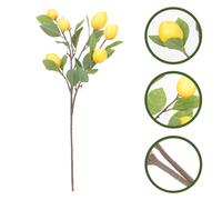 Ramo di pianta di limone di limone di plastica realistica per il vaso domestico