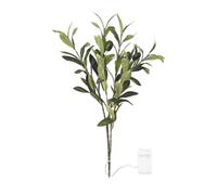 Ramo d'ulivo artificiale con luce LED, ramo decorativo illuminato, 45 cm, ramo verde con olive e vano batteria, per vaso, tavolo, scaffale, Natale, matrimonio e decorazione invernale per interni