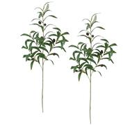 Ramo d'ulivo artificiale con olive nere, 77 cm, set da 2 pezzi, grandi come veri rami mediterranei, decorazione per matrimoni, foglie d'ulivo, arbusto d'oliva, decorazione per ghirlanda, composizione