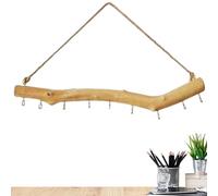 Ramo in legno rustico, decorazione da parete in legno naturale, organizer da appendere con ganci per gioielli, attrezzi per la casa in legno, accessori decorativi con struttura robusta per cappelli