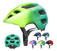 RaMokey Casco da Bicicletta per Bambini e Bambine, Ciclismo Con Visiera, 3-13 Anni (S/M 48-56CM) (Fluorescente)