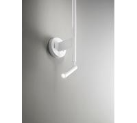 RAMON Applique 2 luci in metallo verniciato colore bianco con diffusoe e faretto orientabili LED 6W 420LM + 3W 210LM 3000K