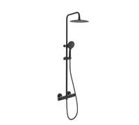 Ramon Soler - Colonna doccia Termostatica Monotech RP240 | Design moderno di alta gamma con spruzzatore superiore e teledotto | Disponibile in cromo lucido o nero opaco (nero)