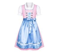 Ramona Lippert dirndl Mia rosa 3 pezzi | Dirndl a quadretti con grembiule in raso e camicetta | moda tradizionale per ragazze