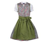 Ramona Lippert® - Dirndl Priscilla per bambini | grigio e verde | Include abito, grembiule e camicetta | Taglia 86 - 164 - Set Dirndl per bambine - Dirndl | Dirndl ragazza taglia 146/152